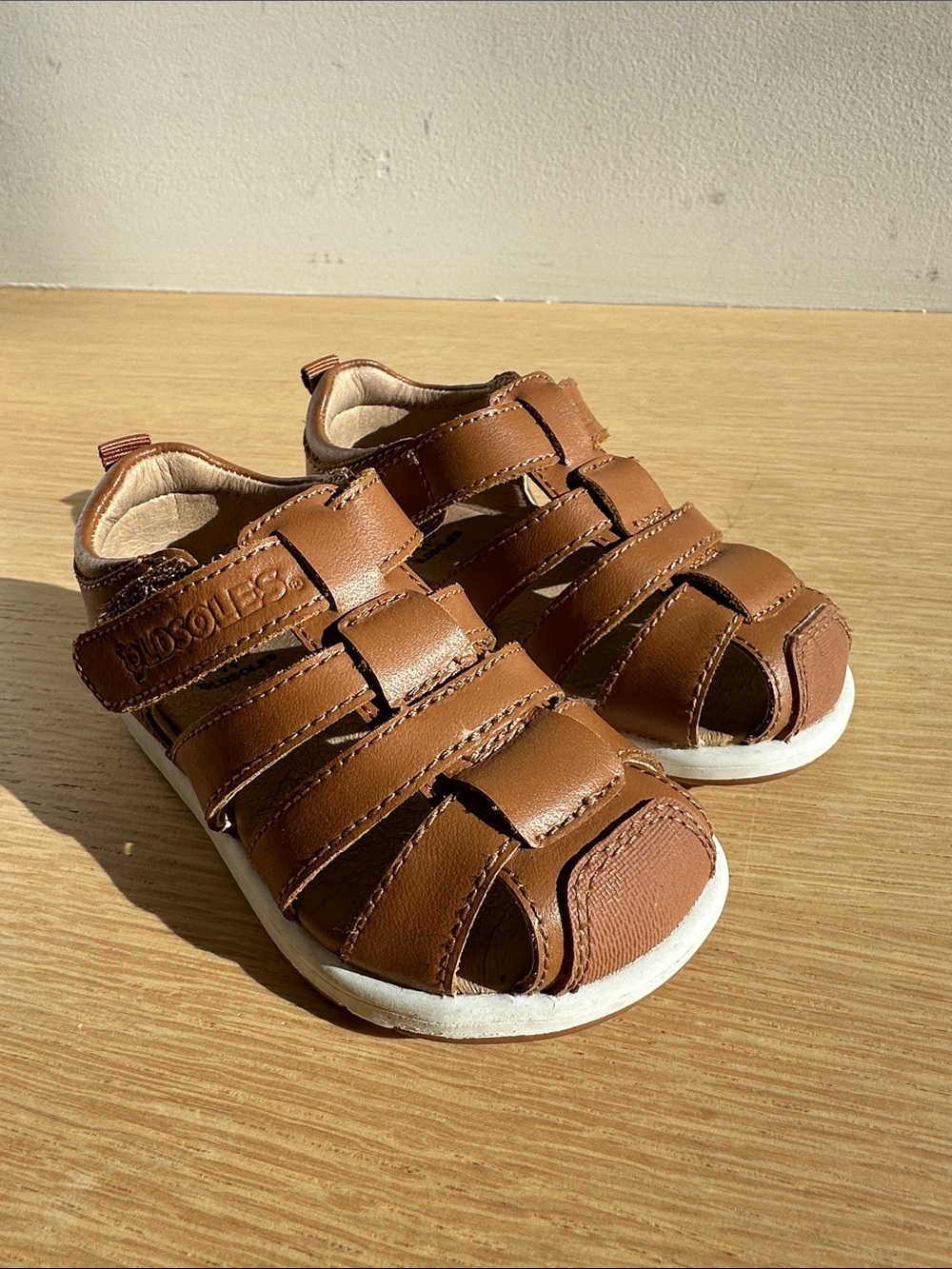 Old Soles Kids Brown Closed-Toe Leather Sandals